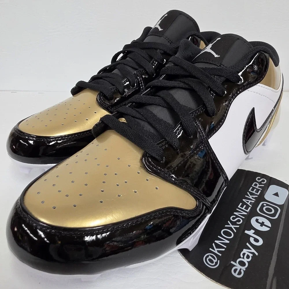 Nike Jordan 1 Low TD Metallic Gold Black  White FJ6245 701 Men's Size 13